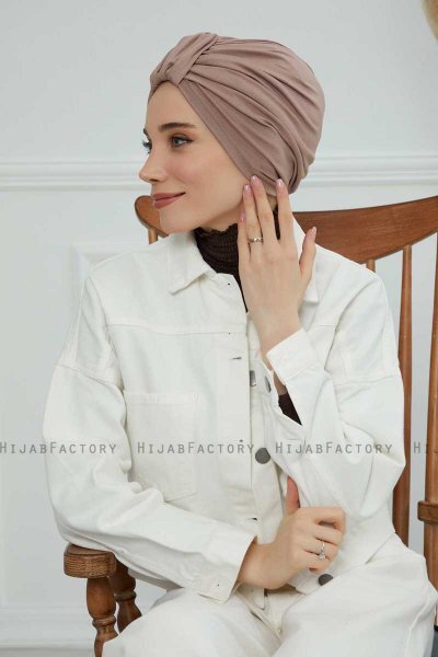 Laura - Turbante De Algodón Taupe