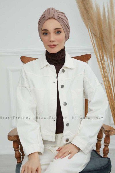Laura - Turbante De Algodón Taupe