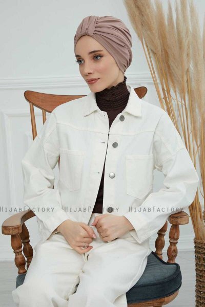 Laura - Turbante De Algodón Taupe