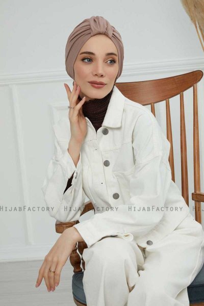Laura - Turbante De Algodón Taupe