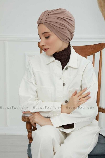 Laura - Turbante De Algodón Taupe