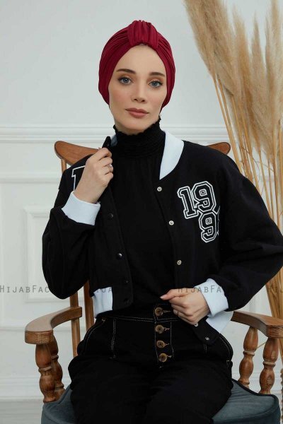 Laura - Turbante De Algodón Burdeos