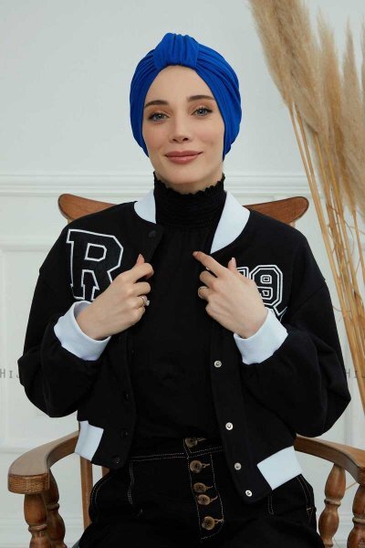Laura - Turbante De Algodón Azul