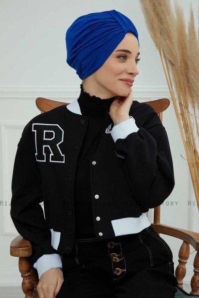 Laura - Turbante De Algodón Azul