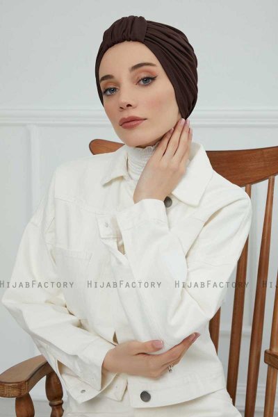 Laura - Turbante De Algodón Marrón