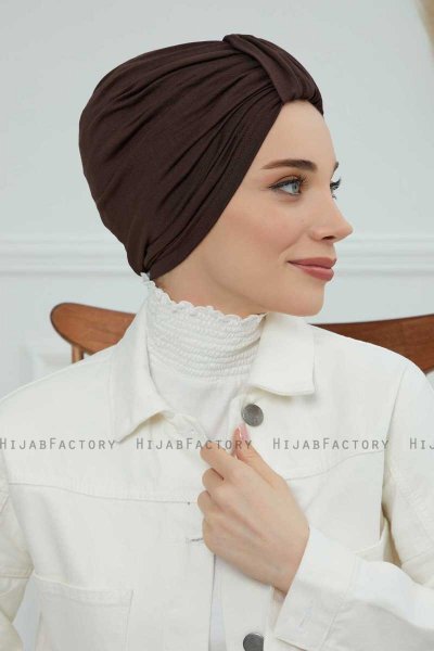 Laura - Turbante De Algodón Marrón