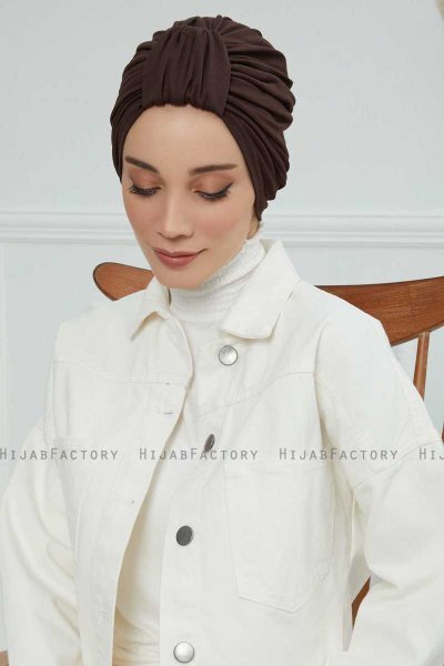 Laura - Turbante De Algodón Marrón