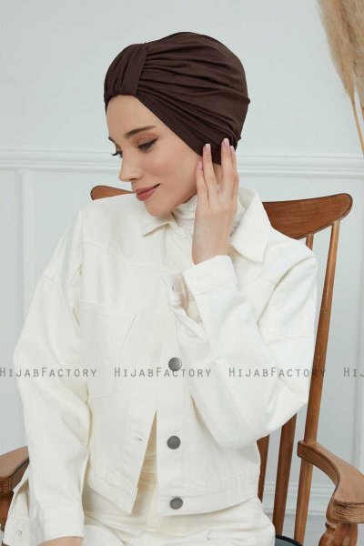 Laura - Turbante De Algodón Marrón