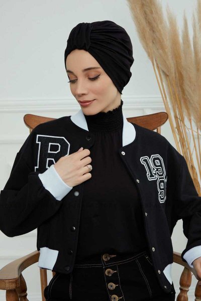 Laura - Turbante De Algodón Negro