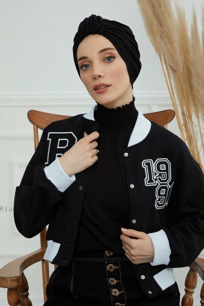 Laura - Turbante De Algodón Negro