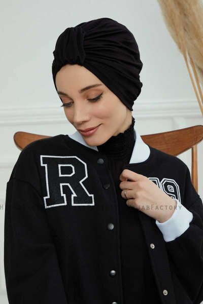 Laura - Turbante De Algodón Negro