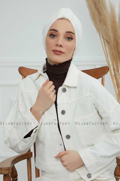Laura - Turbante De Algodón Crema