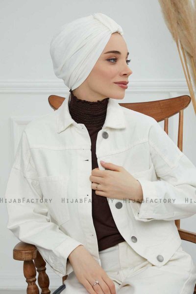 Laura - Turbante De Algodón Crema