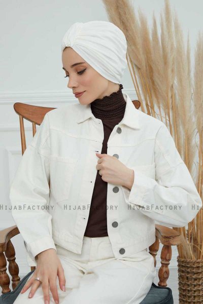 Laura - Turbante De Algodón Crema
