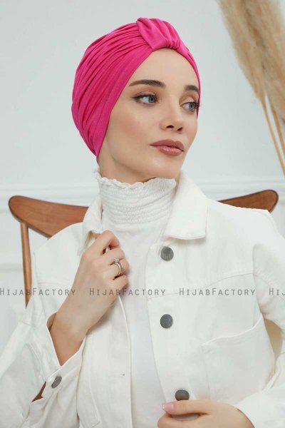 Laura - Turbante De Algodón Fucsia