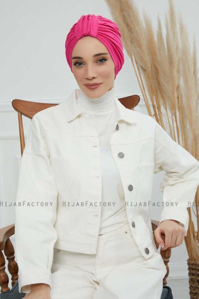 Laura - Turbante De Algodón Fucsia