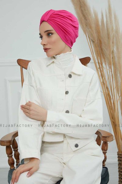 Laura - Turbante De Algodón Fucsia