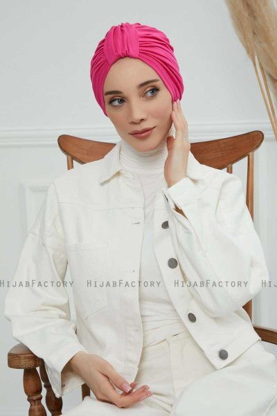 Laura - Turbante De Algodón Fucsia