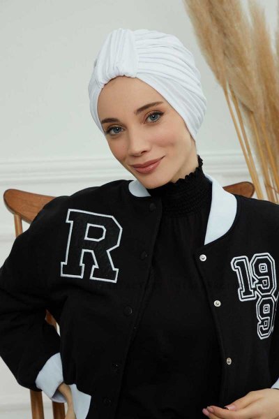 Laura - Turbante De Algodón Blanco