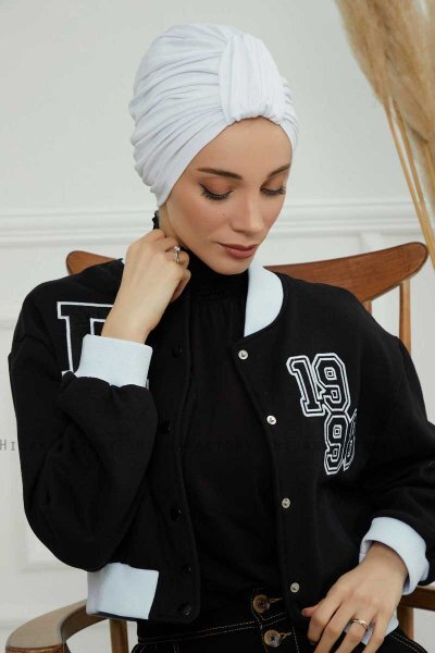 Laura - Turbante De Algodón Blanco