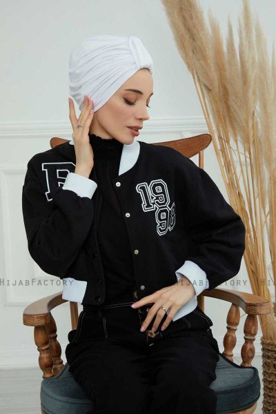 Laura - Turbante De Algodón Blanco