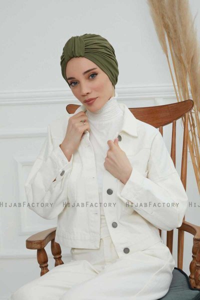 Laura - Turbante De Algodón Caqui