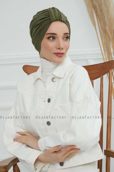 Laura - Turbante De Algodón Caqui