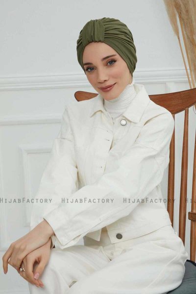 Laura - Turbante De Algodón Caqui