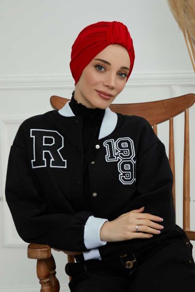 Laura - Turbante De Algodón Rojo