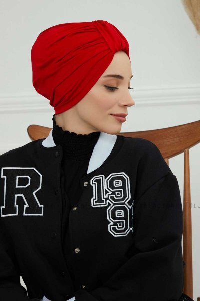 Laura - Turbante De Algodón Rojo