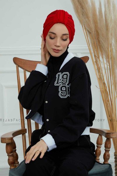 Laura - Turbante De Algodón Rojo