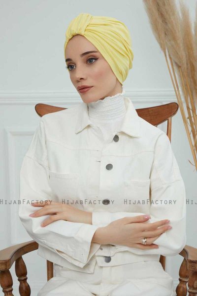 Laura - Turbante De Algodón Amarillo