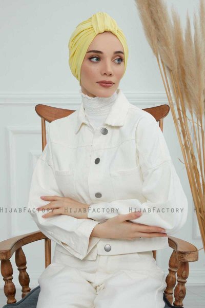 Laura - Turbante De Algodón Amarillo