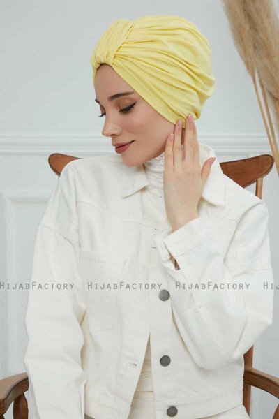 Laura - Turbante De Algodón Amarillo