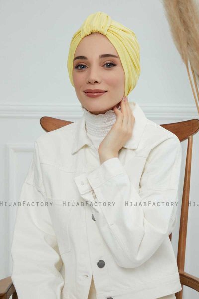 Laura - Turbante De Algodón Amarillo