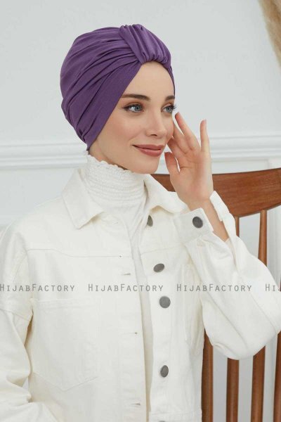 Laura - Turbante De Algodón Violet