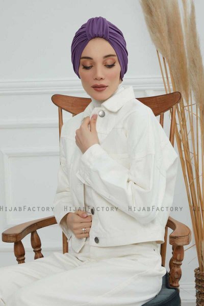 Laura - Turbante De Algodón Violet