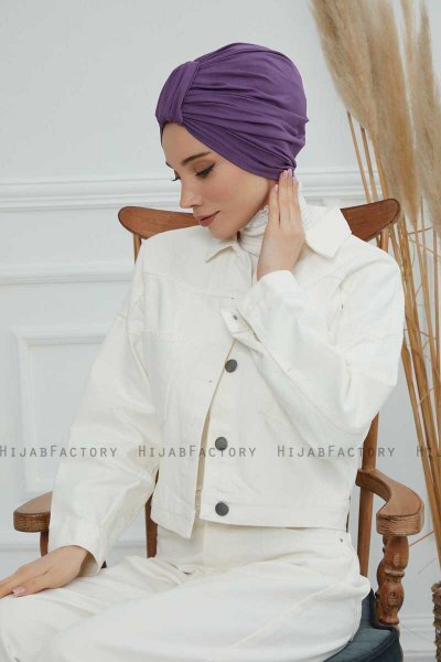 Laura - Turbante De Algodón Violet