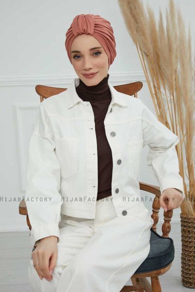 Laura - Turbante De Algodón Salmón