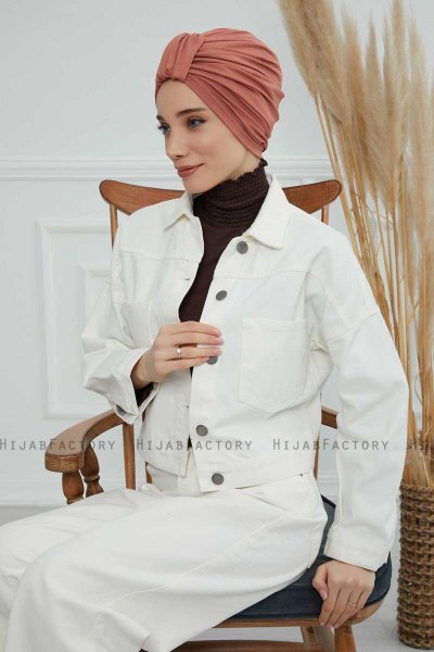 Laura - Turbante De Algodón Salmón