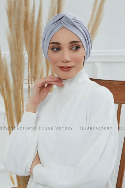 Astrid - Turbante De Algodón Gris Claro