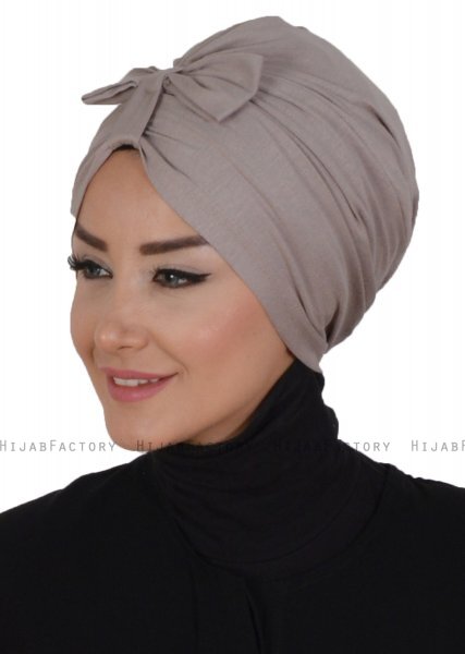 Agnes - Turbante De Algodón Taupe - Ayse Turban