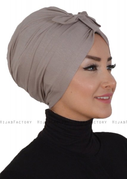 Agnes - Turbante De Algodón Taupe - Ayse Turban
