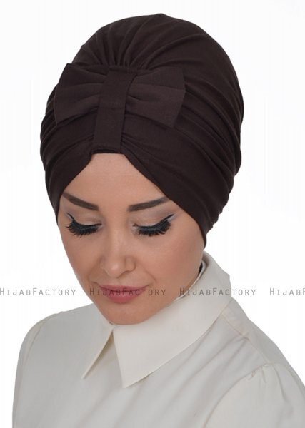 Agnes - Turbante De Algodón Marrón - Ayse Turban