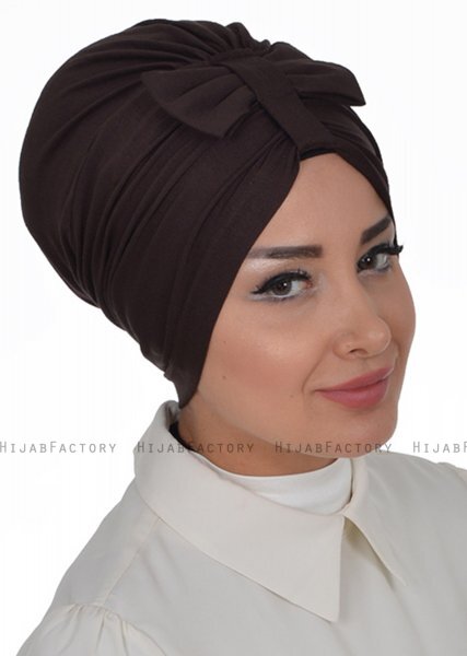 Agnes - Turbante De Algodón Marrón - Ayse Turban