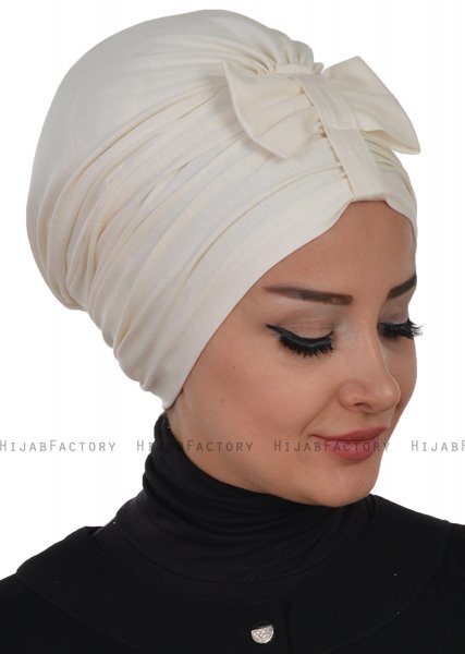 Agnes - Turbante De Algodón Crema - Ayse Turban