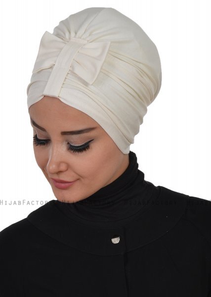 Agnes - Turbante De Algodón Crema - Ayse Turban