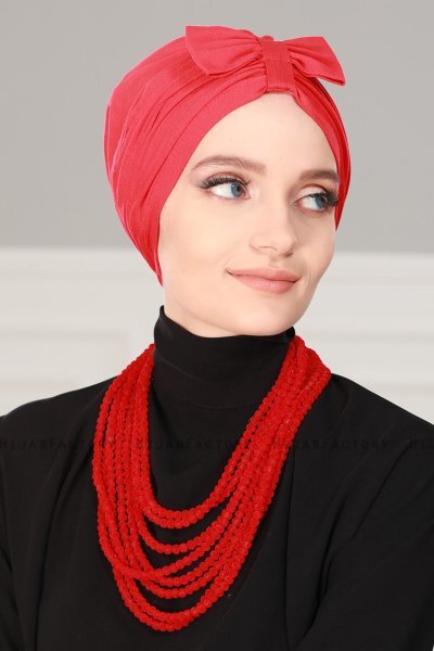 Agnes - Turbante De Algodón Rojo - Ayse Turban