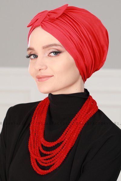 Agnes - Turbante De Algodón Rojo - Ayse Turban