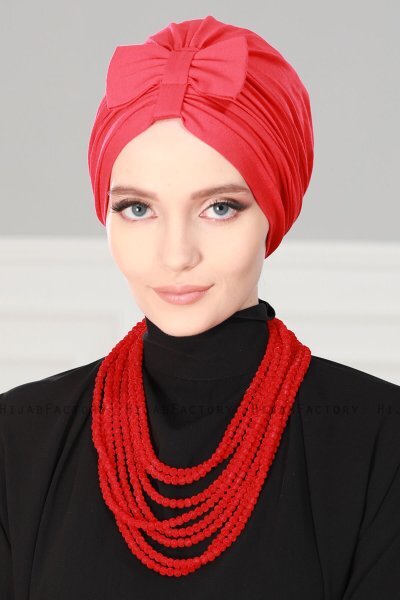 Agnes - Turbante De Algodón Rojo - Ayse Turban